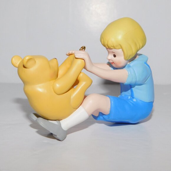 VTG 1999 Hallmark Playing with Pooh Winnie Christopher Robbin Christmas Ornament - Picture 4 of 6